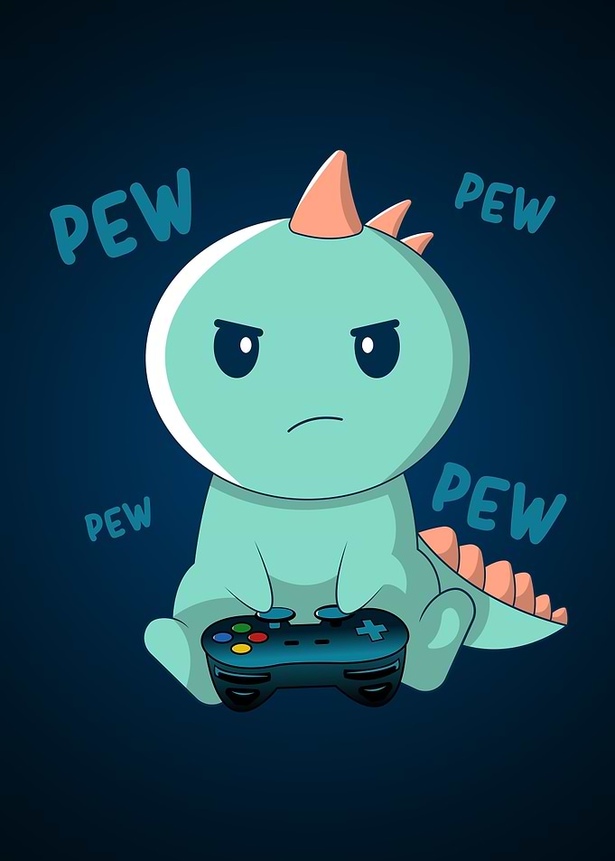 Cute Gamer Kawaii Dinosaur