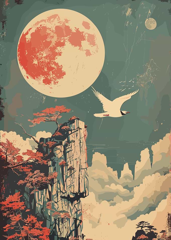Bird Flying Peacefully Sky