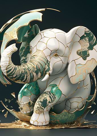 kintsugi white elephant
