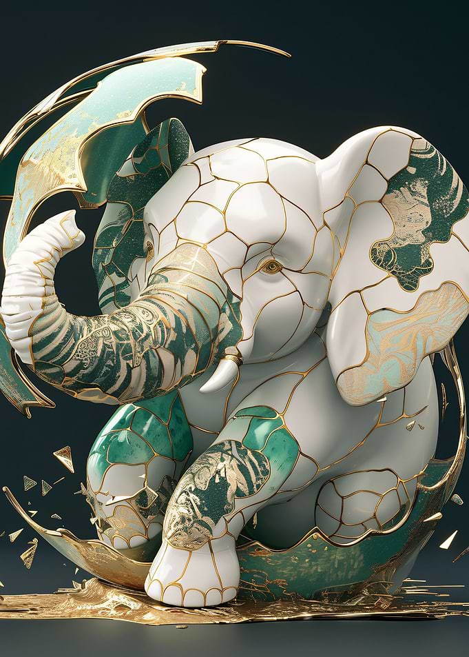 kintsugi white elephant