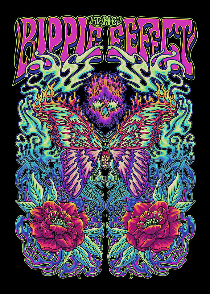 Moth Floral With Text