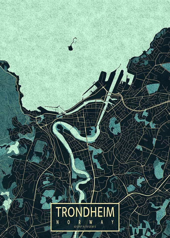 Trondheim City Map Summer