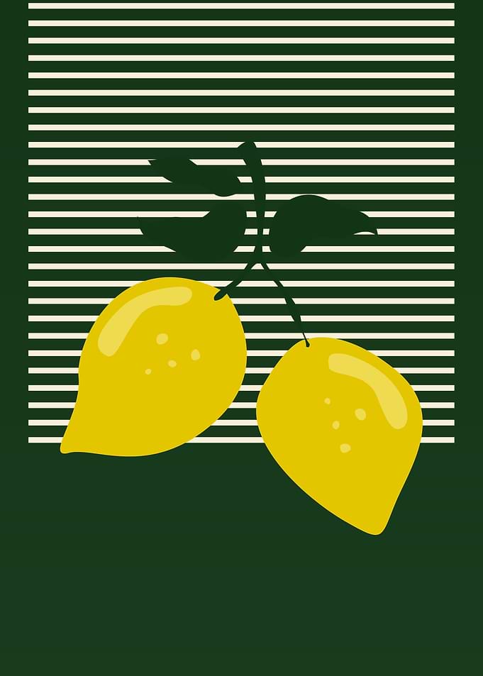 Lemon with leaves