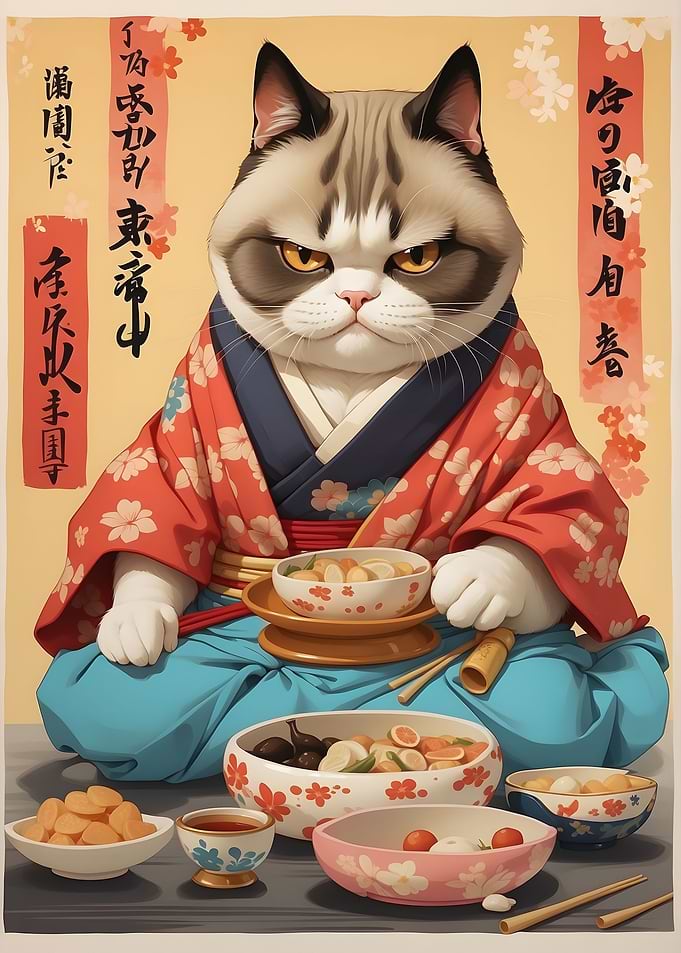 Funny Japan Cat