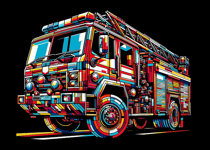 fire truck wpap pop art