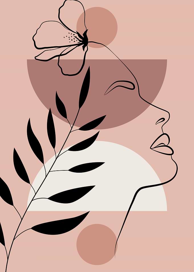 Boho female face shapes
