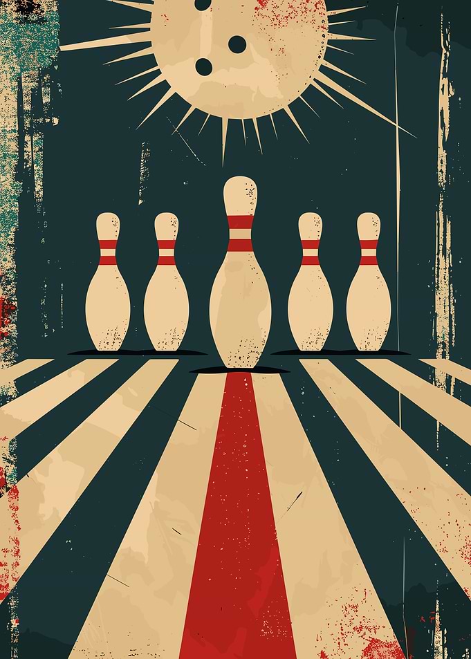 Retro Bowling Illustration
