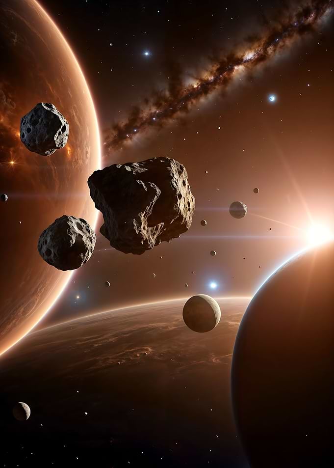Asteroids on space