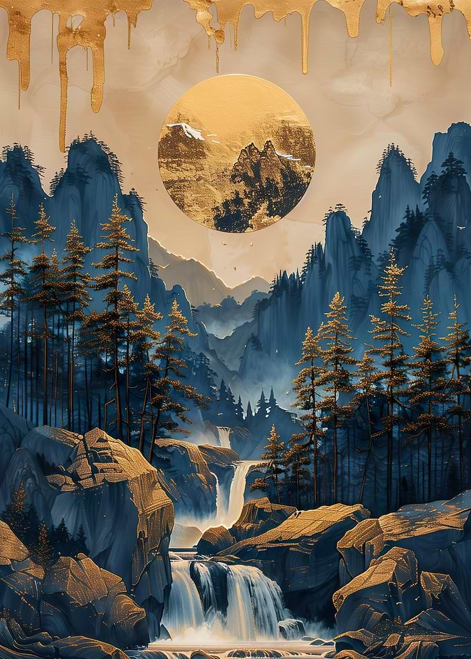 Abstract Golden Forest