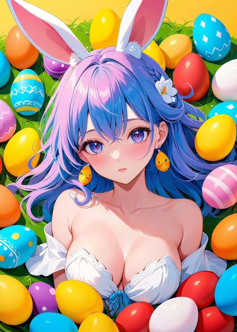 Easter Anime Magic — metal poster wall art