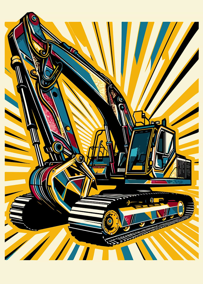 excavator wpap pop art