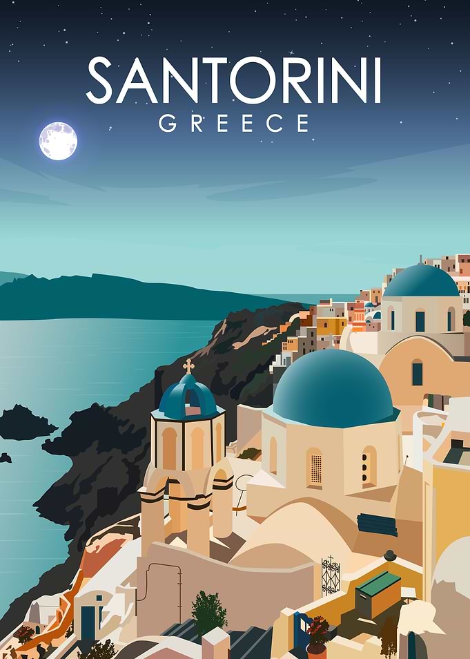 Santorini Greece at Night