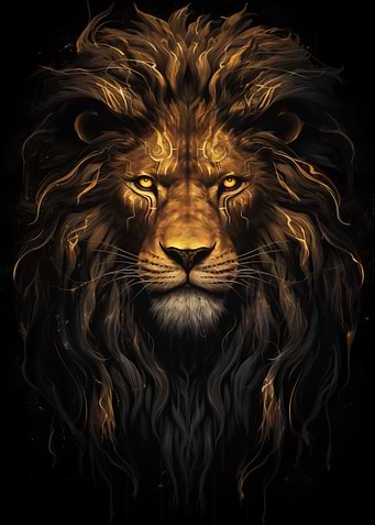 Black and Gold Lion