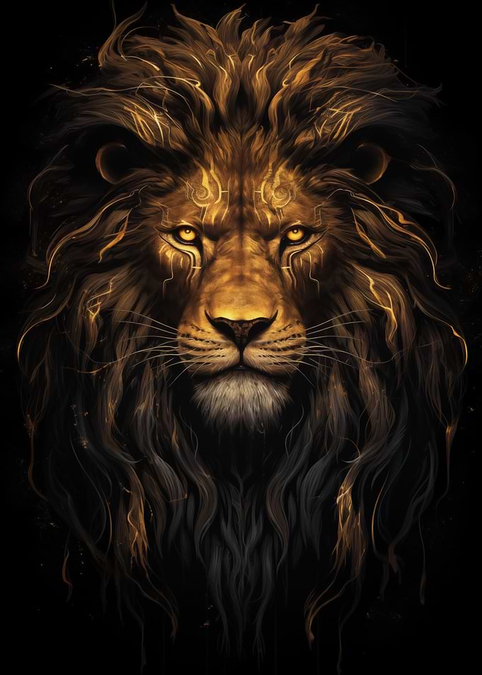 Black and Gold Lion