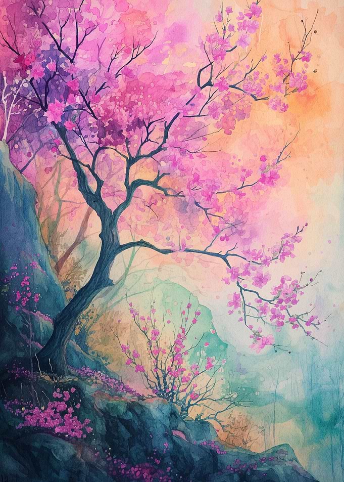 Cherry Blossom Landscape