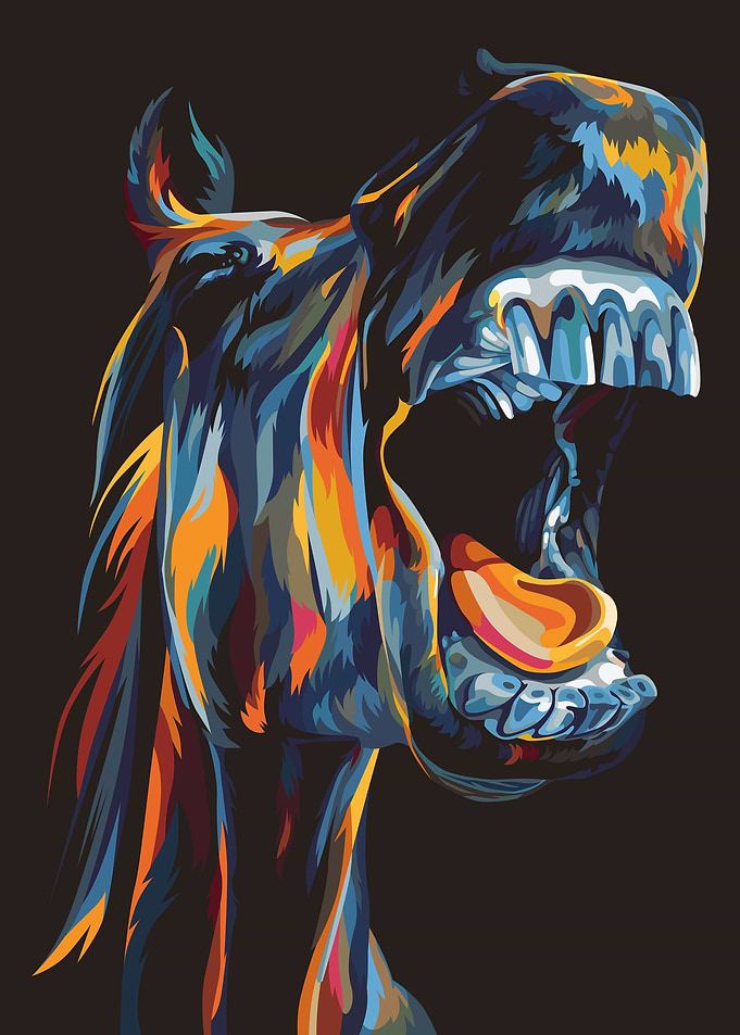 Angry horse