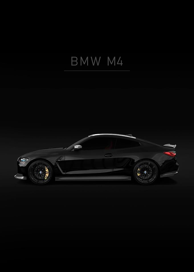 BMW M4 art poster black