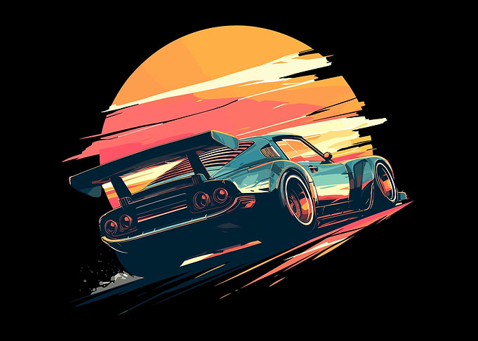 Sunset Speedster Retro Car