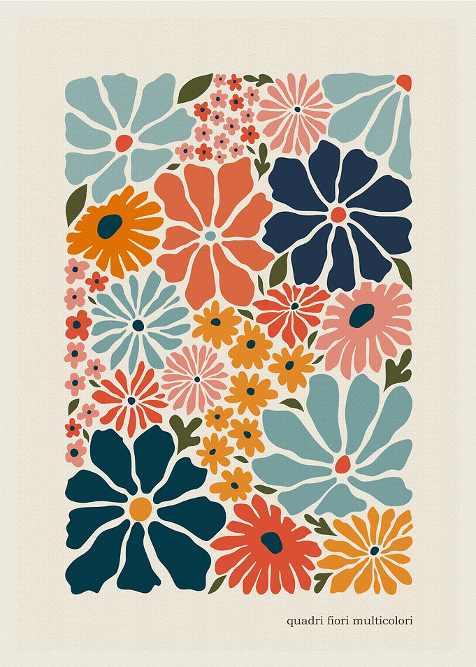 quadri fiori multicolori