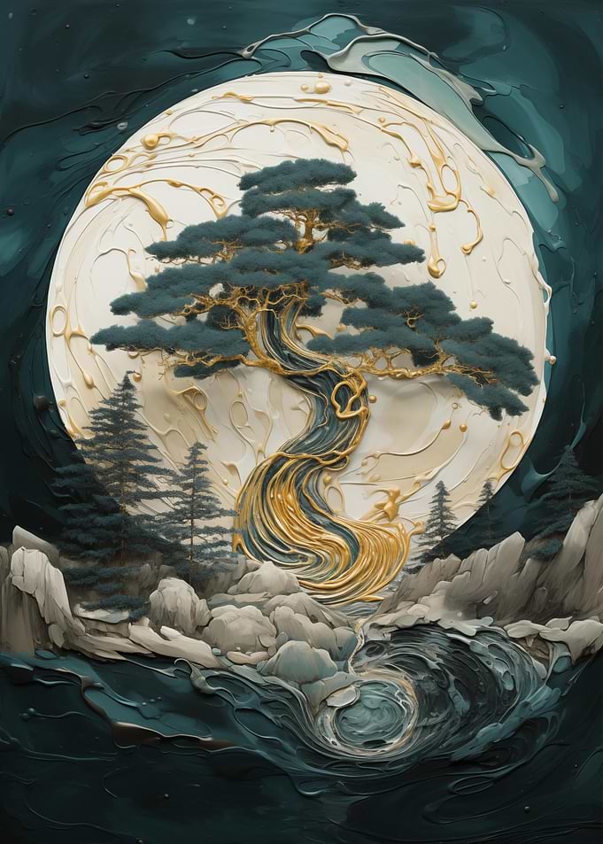 Golden Bonsai Tree Fall