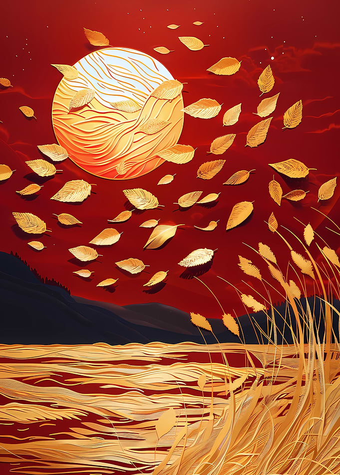 Abstract Golden Reed Marsh