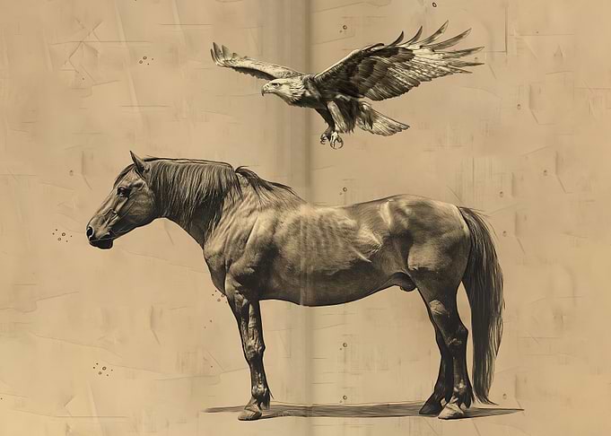 Eagle and horse