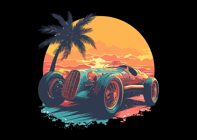 Sunset Speedster Retro Car