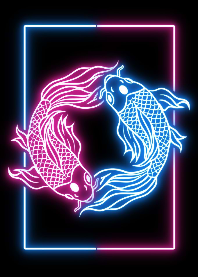 koi fish neon