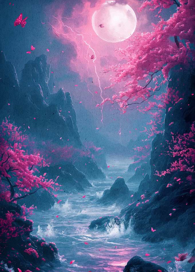 Cherry Blossom Landscape