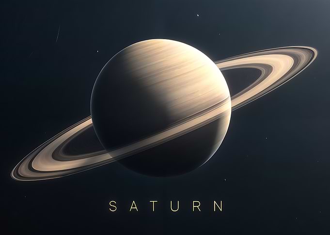 Planet Saturn in space