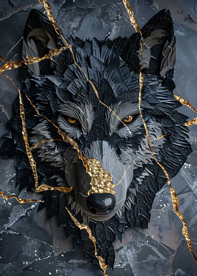 broken wolf head