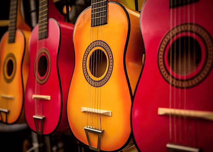 Colorful guitars