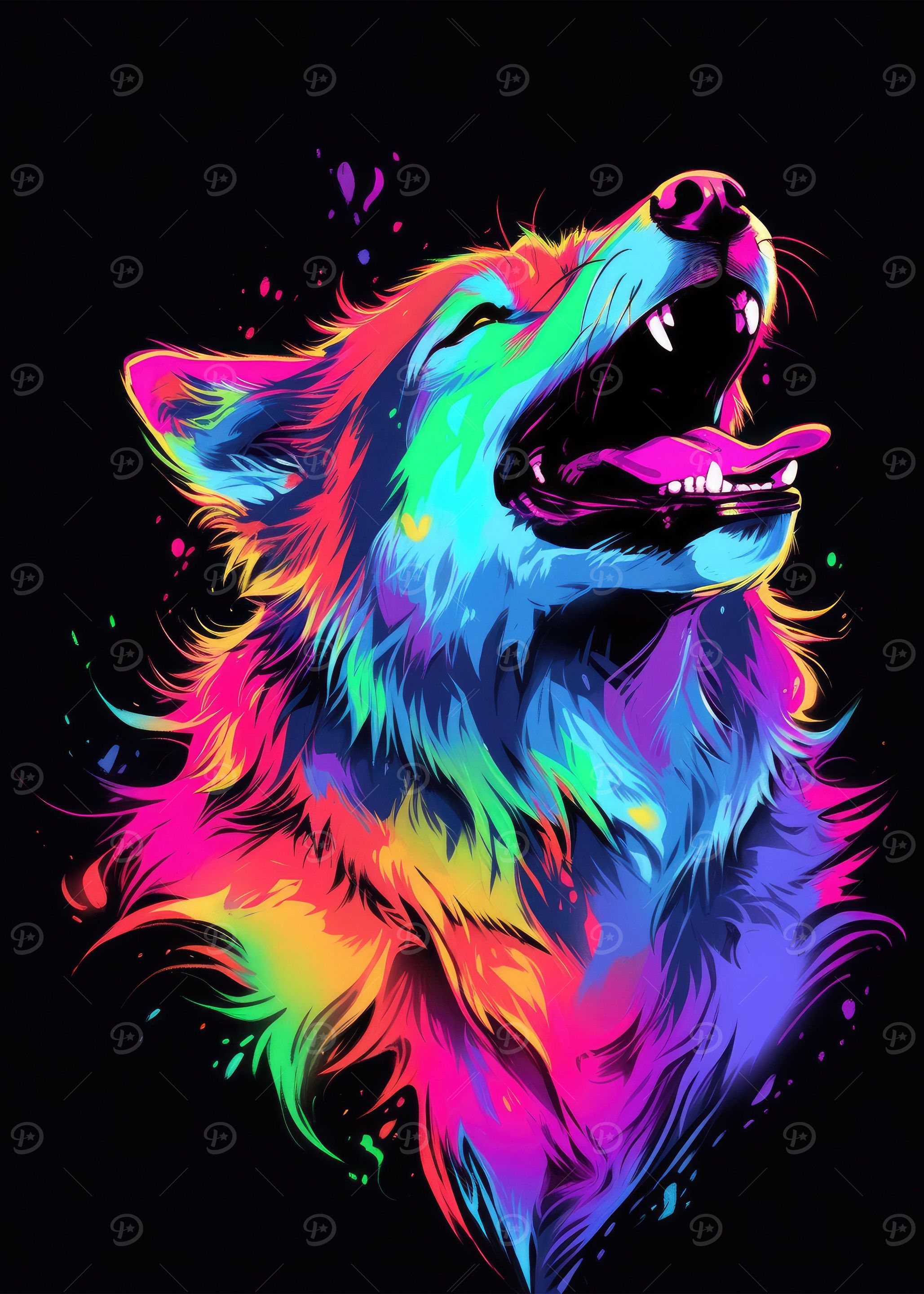 Dog Animal Neon Pet Friend
