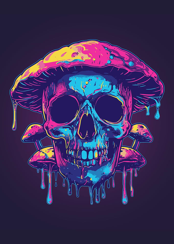 Cottagecore Trippy Skull