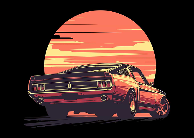 Sunset Speedster Retro Car