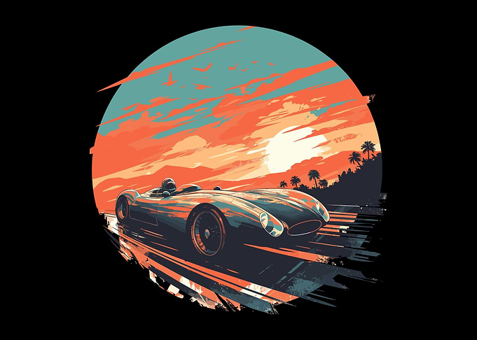Sunset Speedster Retro Car