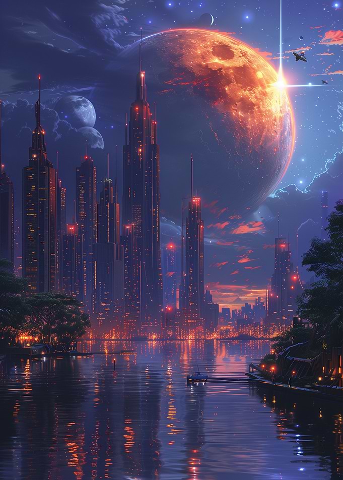 Futuristic City Moon