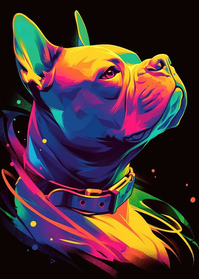 Dog Animal Neon Pet Friend