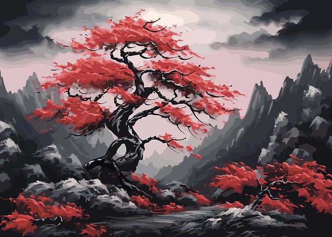 Red Moon Tree Dark