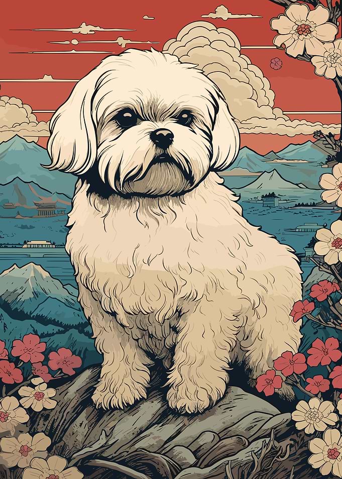 Dog Japanese Landscape