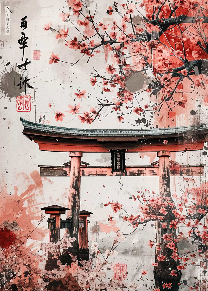 Cherry Blossom Landscape
