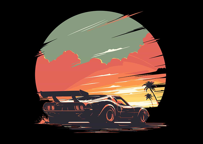 Sunset Speedster Retro Car