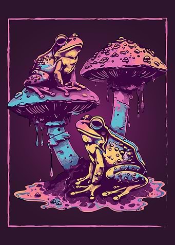 Cottagecore Trippy Frog