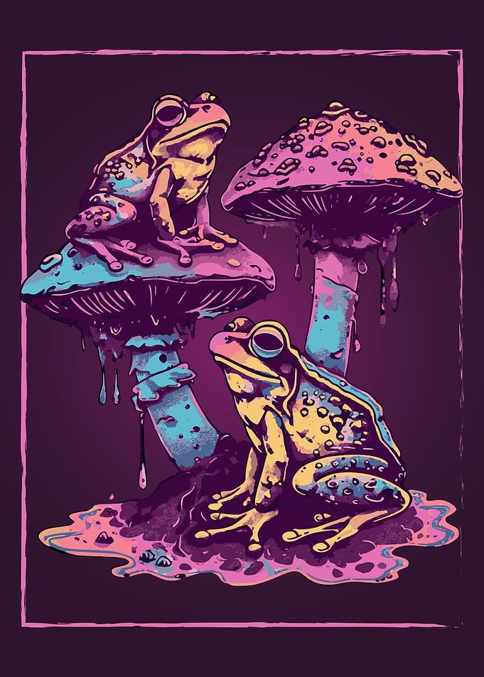 Cottagecore Trippy Frog
