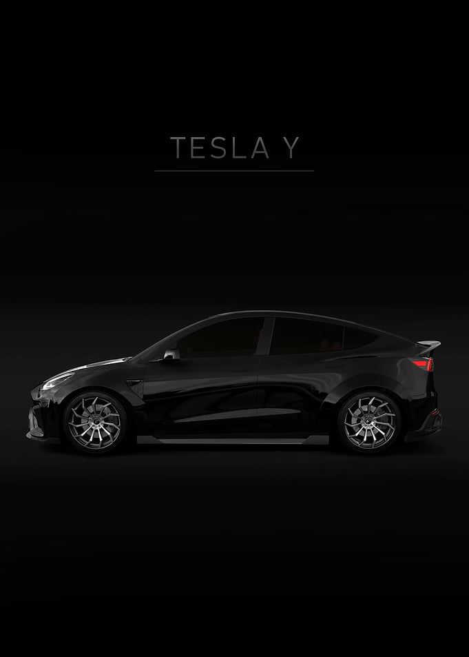 tesla model y art poster