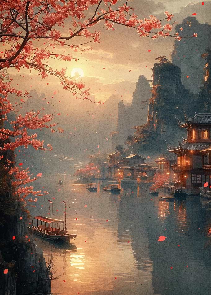 Cherry Blossom Landscape