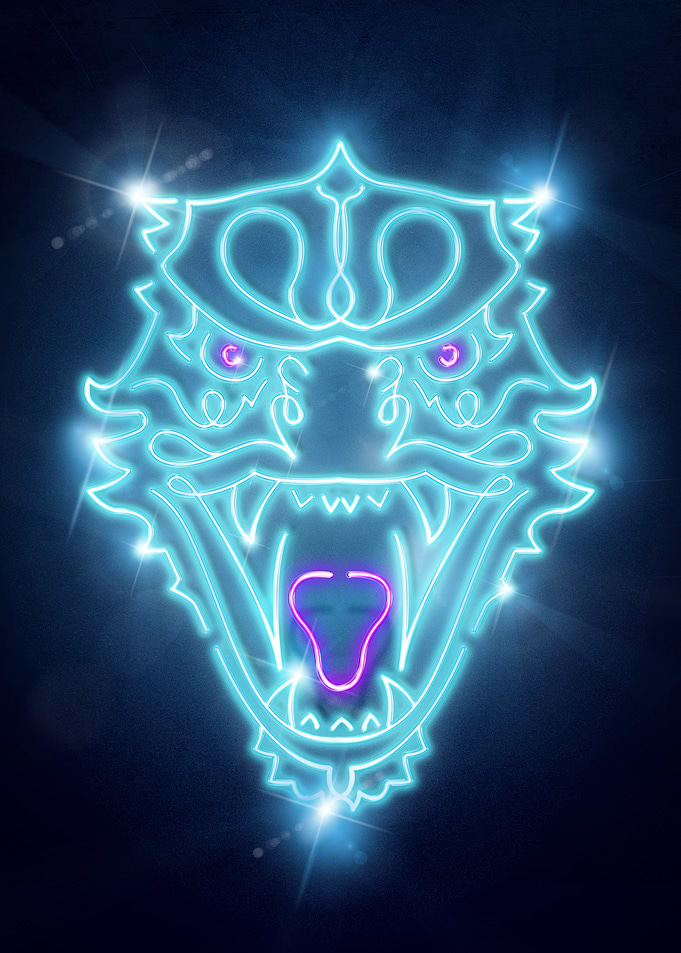 Godzilla Neon Portrait