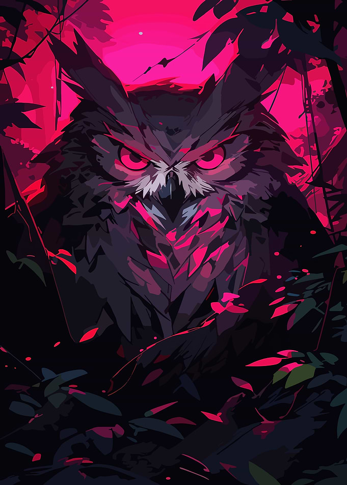 Owl black illustration