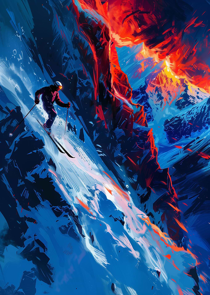 Cool Skier In A Mountain