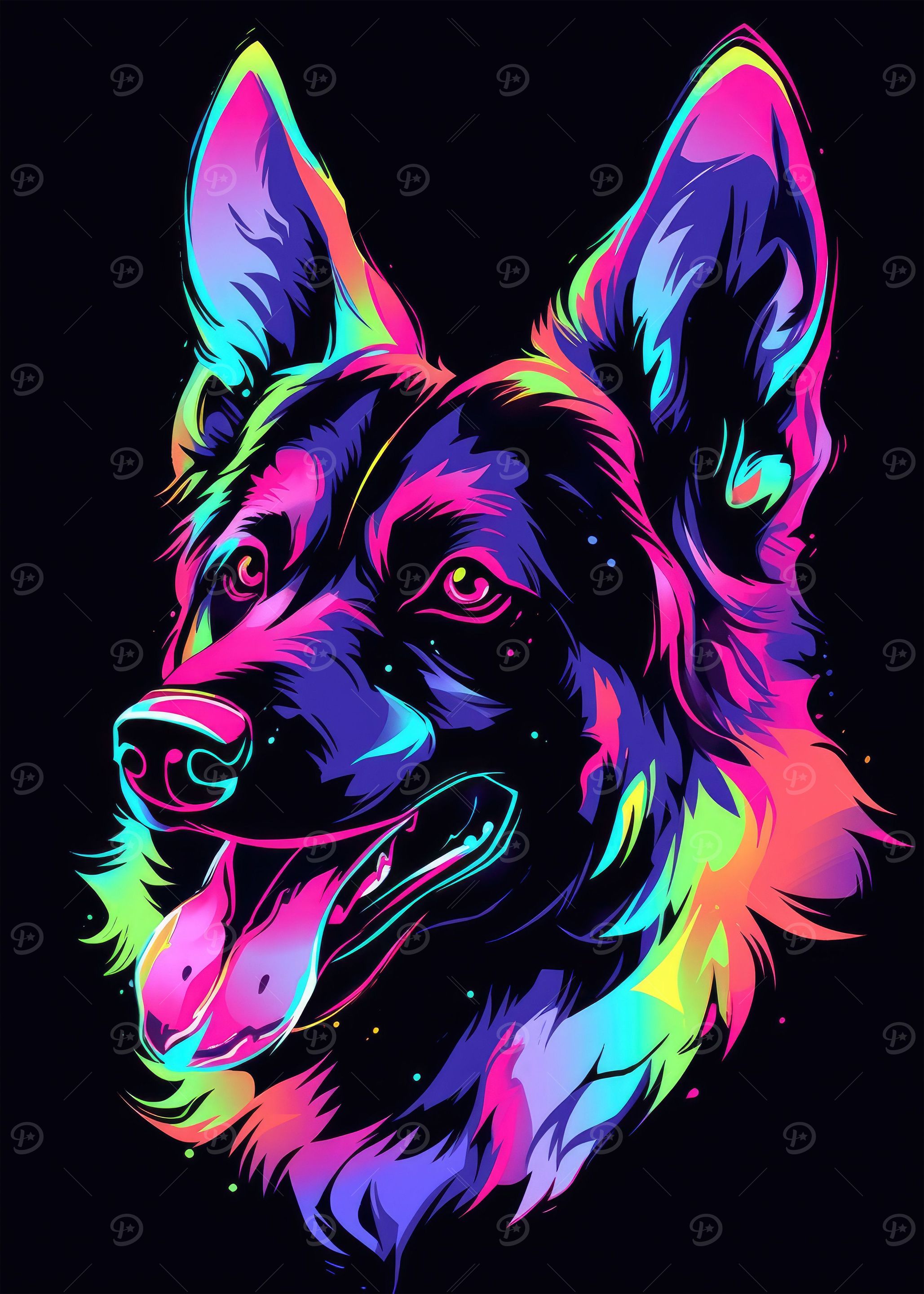 Dog Animal Neon Pet Friend